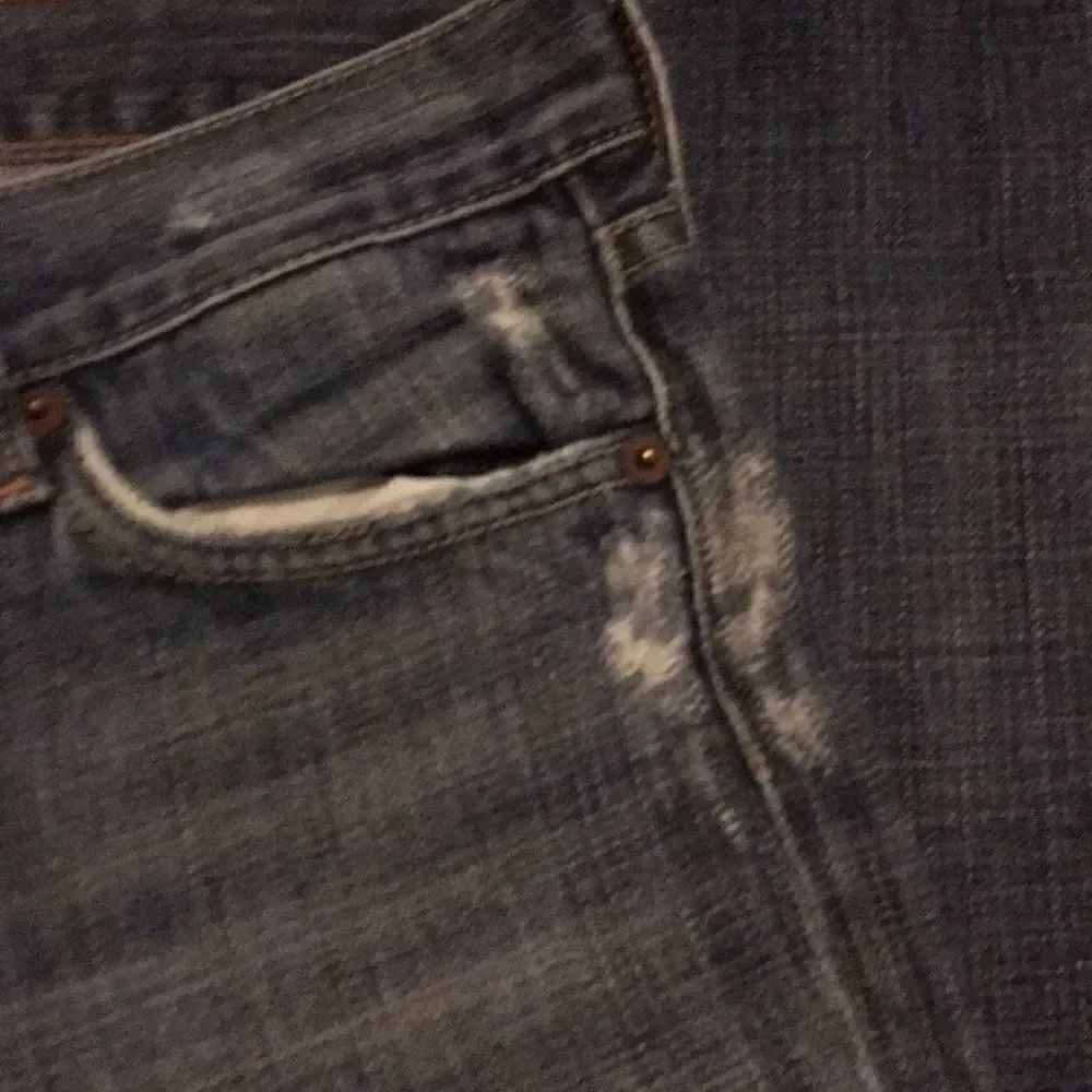 74AMK Distressed Blue Boot Cut Jeans - Picture 3 of 6
